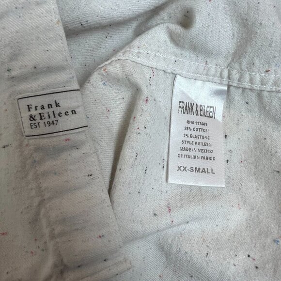 Frank & Eileen Flannel Eileen Shirt Women XXS Fleck Off White Relaxed Fit Cotton - Picture 11 of 14